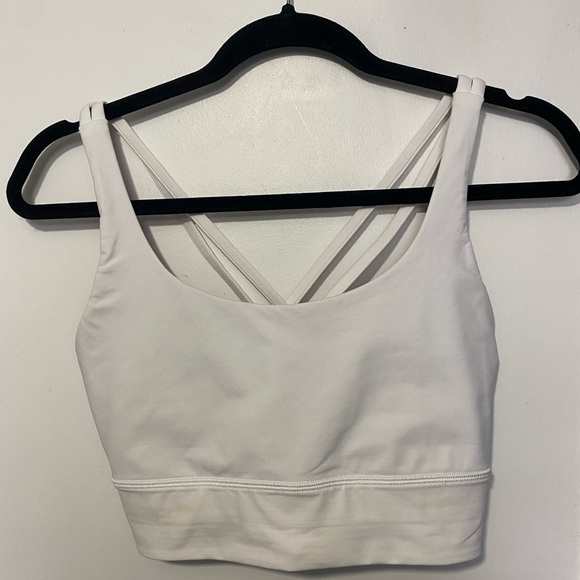 Lululemon White Energy Longline Bra B-D Cup Size 10 - Picture 4 of 7